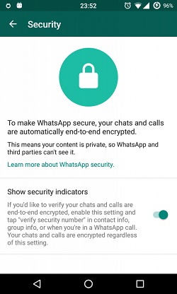 Condivisione informazioni account e crittografia WhatsApp.