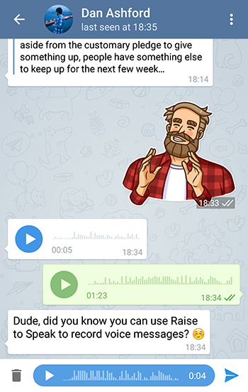 messaggi vocali telegram