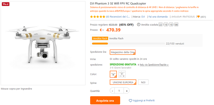 dji phantom 3 se in promozione su tomtop in due versioni dji phantom 3 se in promozione su tomtop in due versioni