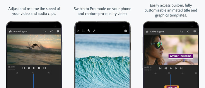 Adobe Premiere Rush app editing video