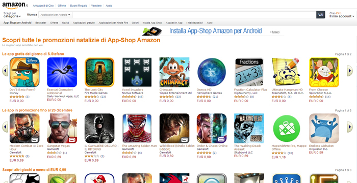Amazon App-Shop: tante app in offerta solo per oggi