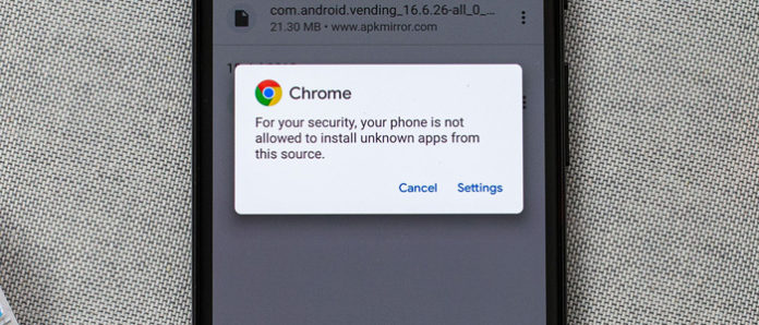 Installare applicazioni con origini sconosciute