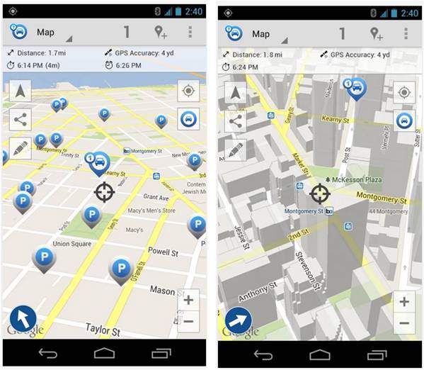 Car Finder AR app Android ricorda parcheggio