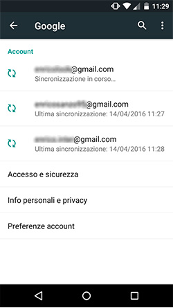 eliminare account Gmail