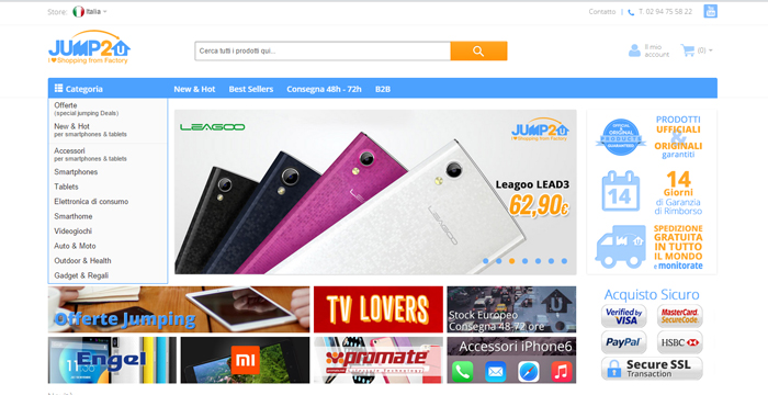 Jump2u: smartphone cinesi