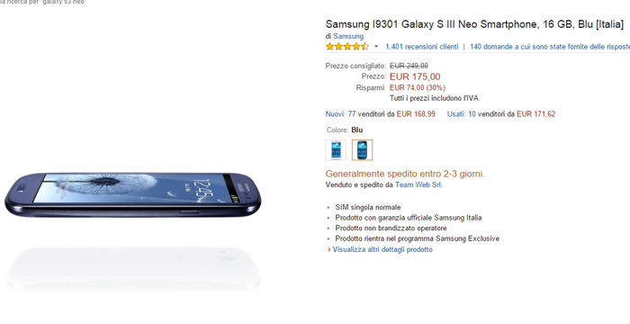 samsung galaxy s3 neo - amazon