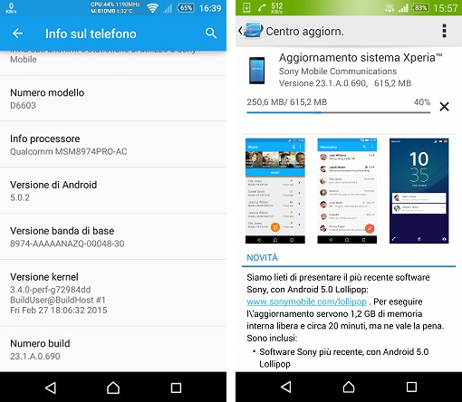 android 5.0.2 lollipop - xperia z3