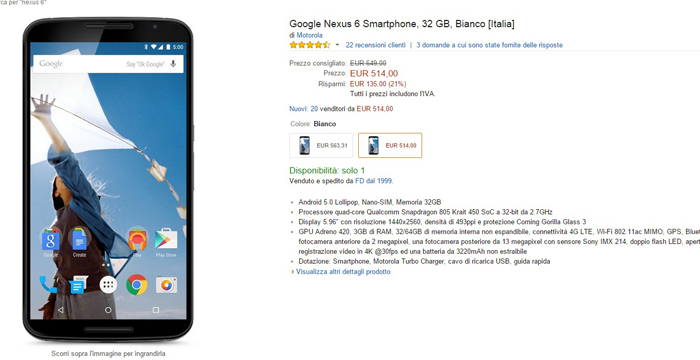 nexus 6 -amazon-29032015