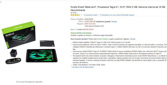 nvidia shield tablet 8 - migliori offerte amazon -24032015