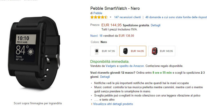 pebble smartwatch -amazon-09032015