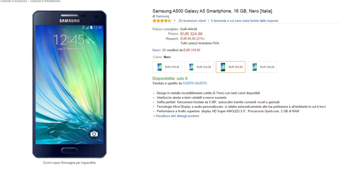 samsung galaxy a5 - migliori offerte amazon -30032015