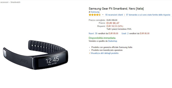 samsung gear fit - migliori offerte amazon -24032015