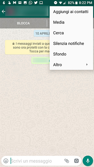 Come bloccare contatto WhatsApp