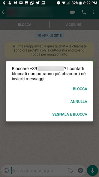 Come bloccare contatto WhatsApp