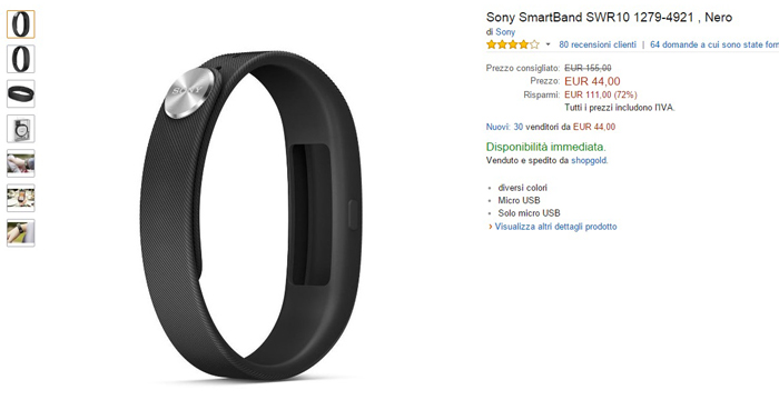 sony smartband swr10 - migliori offerte amazon -07042015