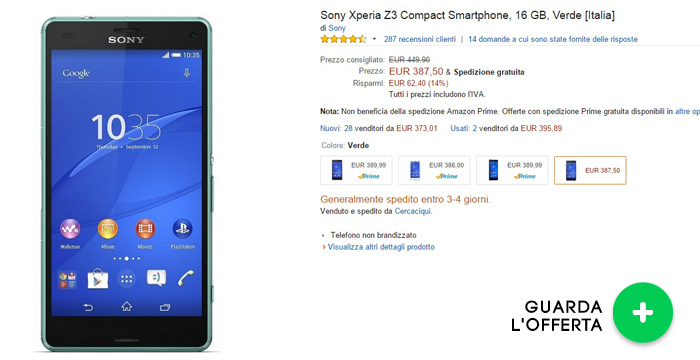 sony-xperia-z3-compact- migliori offerte amazon -27042015