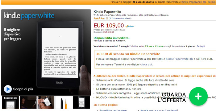 kindle-paperwhite-offerte-elettronica-maggio2015