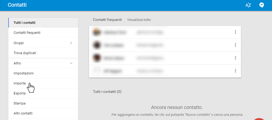 Come trasferire rubrica da Android ad Android con Gmail