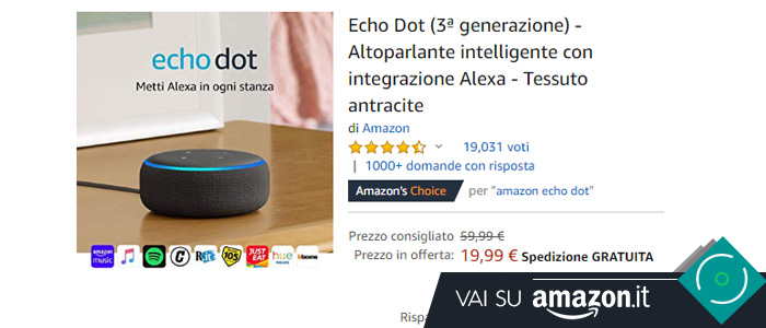 Amazon Echo Dot in offerta Black Friday