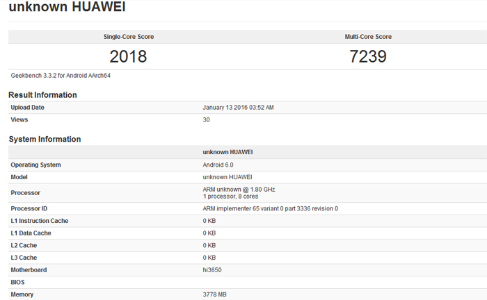 Huawei Kirin 950 versione potenziata