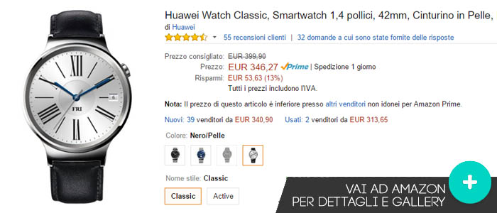 Prezzo Huawei Watch Classic su Amazon.