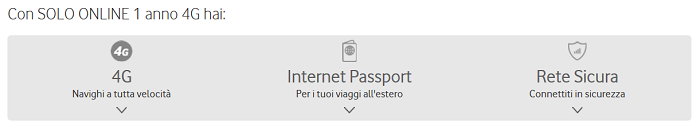 Internet Passport e Rete Sicura inclusi con Solo Online 1 anno 4G