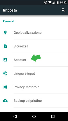 backup contatti Android