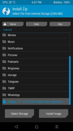 TWRP File browser