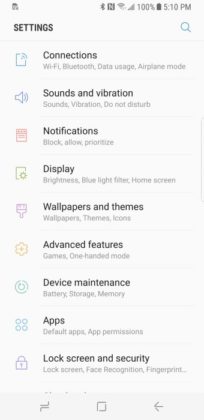 Samsung Galaxy S8 pulsanti software
