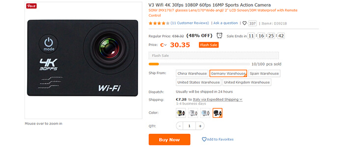 TomTop action cam offerte
