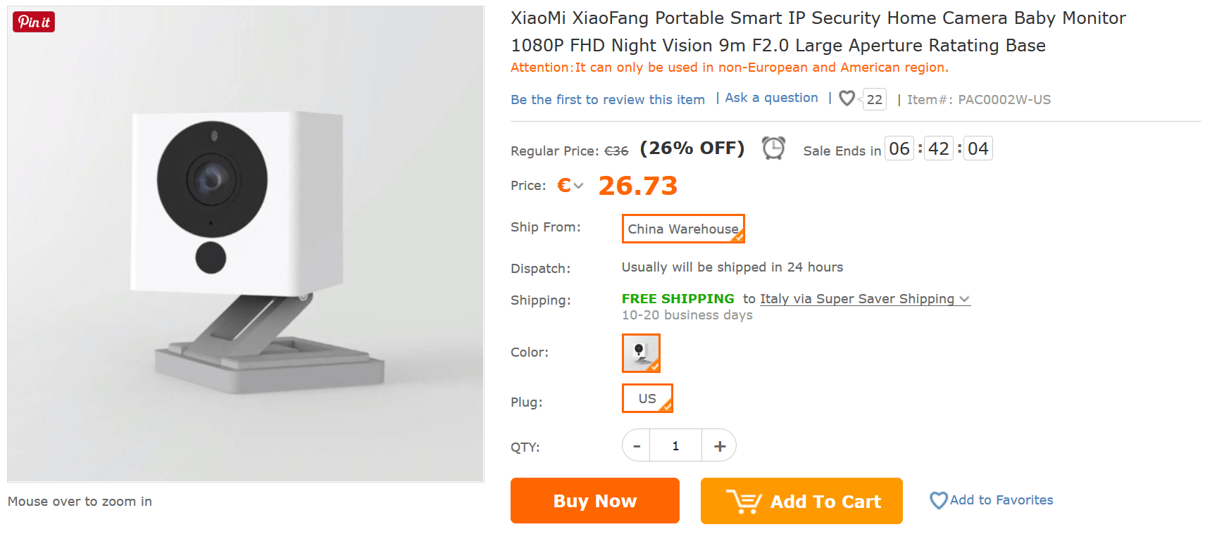 Xiaomi Smart IP Camera TomTop