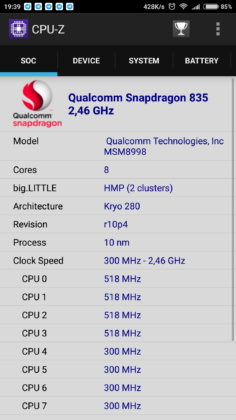 Mi 6 CPU-Z
