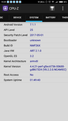 Mi 6 CPU-Z