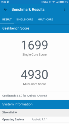 Mi 6 GeekBench