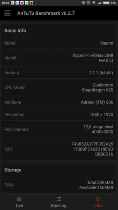 Mi Max 2 AnTuTu Benchmark
