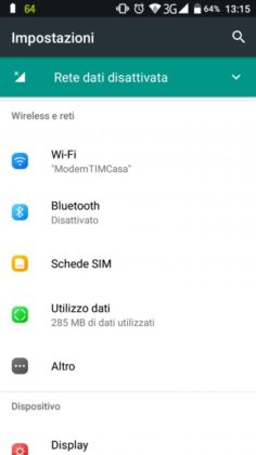 X30 Impostazioni