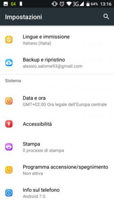 X30 Impostazioni