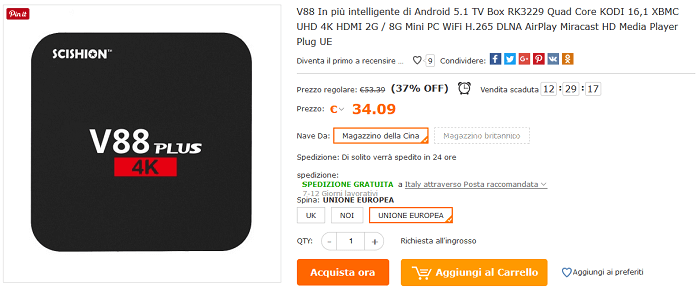 Scishion V88 Plus offerta Cafago