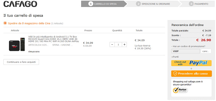 Scishion V88 Plus offerta Cafago