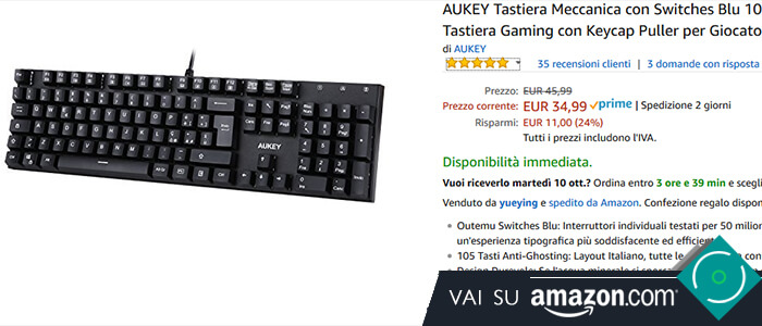 Aukey Tastiera meccanica KM-G8 recensione-