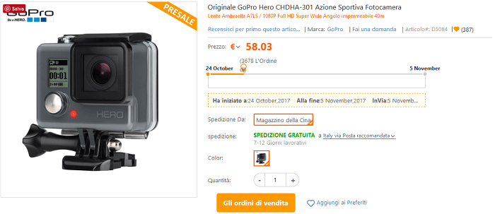 GoPro Hero CHDHA-301 offerta TomTop