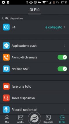 No.1 F4 smartband recensione