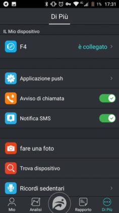 No.1 F4 smartband recensione