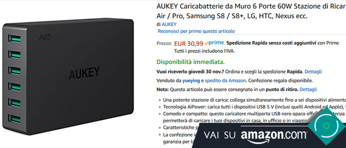 Aukey PA-U46 Caricatore da scrivania recensione