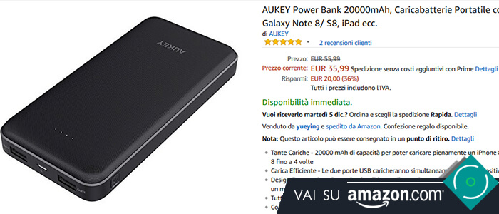 Aukey Powerbank PB-N61 recensione