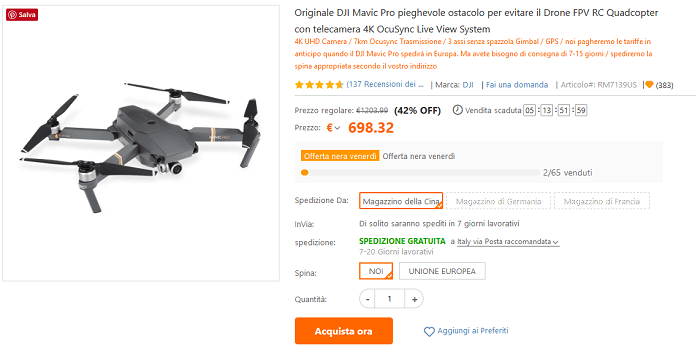 DJI Mavic Pro e Spark TomTop