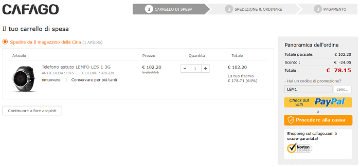 LEMFO LES 1 offerta Cafago