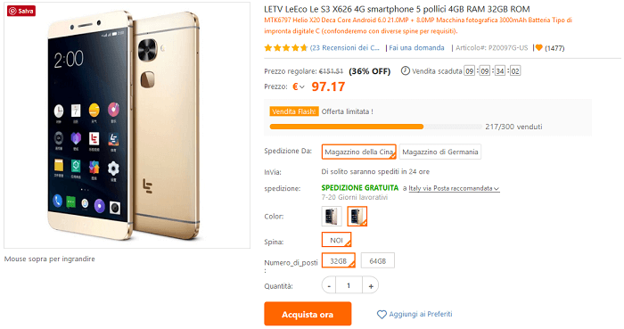 LeEco Le S3 X626 flash sale TomTop
