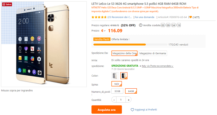 LeEco Le S3 X626 flash sale TomTop