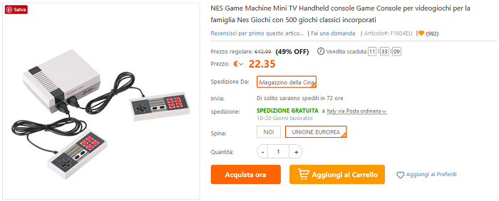 NES Game Machine Mini promozione TomTop